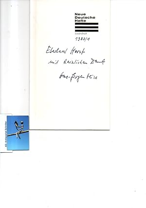 Neue Deutsche Hefte. Sonderdruck. [signiert, signed, Widmung für Eberhard Horst]. Text von Heise ...