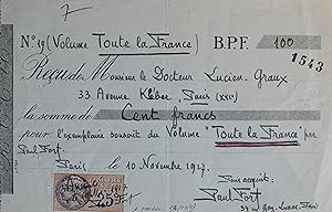 Seller image for Le docteur Lucien-Graux souscrit pour "Toute la France" de Paul Fort for sale by Traces Ecrites