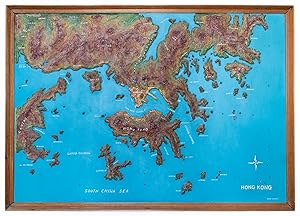 Relief Panoramic Map of Hong Kong and the New Territories.