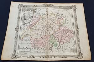 Atlas Brion de La Tour / Desnos - Carte de La Suisse divisée en ses cantons , ses alliés et sujet...