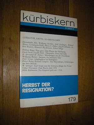 Kürbiskern. Literatur, Kritik, Klassenkampf. Nr. 1/79: Herbst der Resignation?