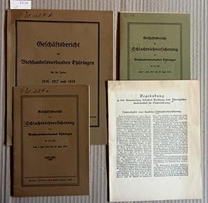 Geschäftsbericht des Viehhandelsverbandes Thüringen für die Jahre 1916, 1917 und 1918.