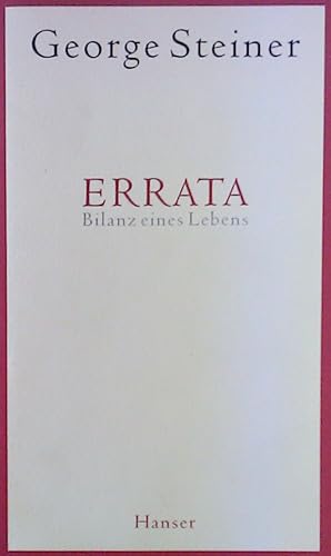 Seller image for ERRATA. Bilanz eines Lebens for sale by biblion2