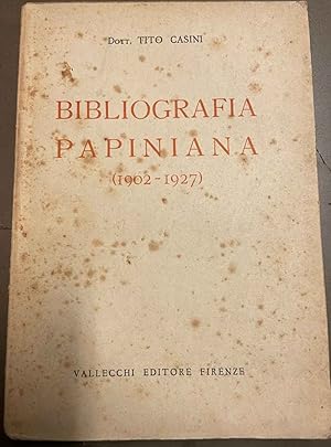 Bild des Verkufers fr Bibliografia papiniana (1902 - 1927). zum Verkauf von Studio Bibliografico Orfeo (ALAI - ILAB)