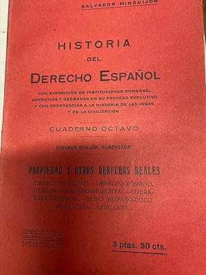 ELEMENTOS DE HISTORIA DEL DERECHO ESPAÑOL. CUADERNO OCTAVO: ESPAÑA ARABE. LA RECONQUISTA. REINOS ...