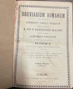 Breviarum Romanum ex decreto sacrosancti concilii tridentini restitutum S. Pii V Pontificis Maxim...