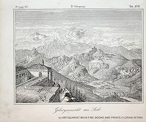 SOULI, Greece, view , antique print original lithograph ca.1830