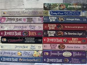 Image du vendeur pour 17 Jennifer Blake Romantic Novels (Midnight Waltz, Storm and the mis en vente par Archives Books inc.