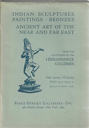 Seller image for Indian Sculptures, Paintings, Bronzes Ancient Art of the Near and Far East from the collections of the Heeramaneck Galleries Public Auction October 14 1964 sale number 2298 for sale by Bishop's Curiosities