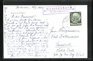 Ansichtskarte mit Landpoststempel Weissenbach P. Stockenboi