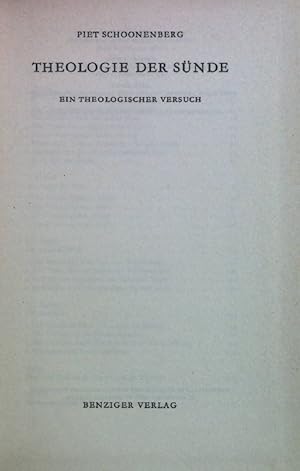 Seller image for Theologie der Snde. Ein theologischer Versuch. for sale by books4less (Versandantiquariat Petra Gros GmbH & Co. KG)