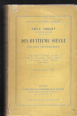 Seller image for Dix-huitime sicle Etudes littraires for sale by LES TEMPS MODERNES