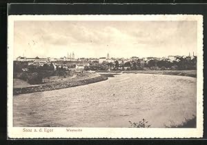 Ansichtskarte Saaz a. d. Eger, Westseite der Stadt