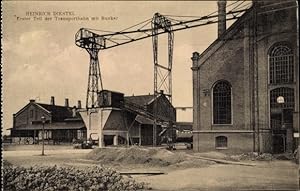 Ansichtskarte / Postkarte Lübeck, Firma Heinrich Diestel, Erster Teil der Transportbahn mit Bunker