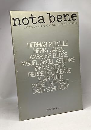 Seller image for Nota bene - revue de littrature internationale - Hiver 1983 N11 for sale by crealivres