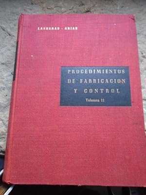 Imagen del vendedor de Procedimientos de Fabricacin y Control. Volumen II a la venta por Carmichael Alonso Libros