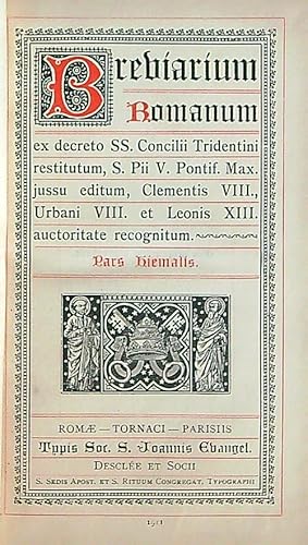 Breviarium Romanum ex decreto SS. Concilii Tridentini. Pars Hiemalis