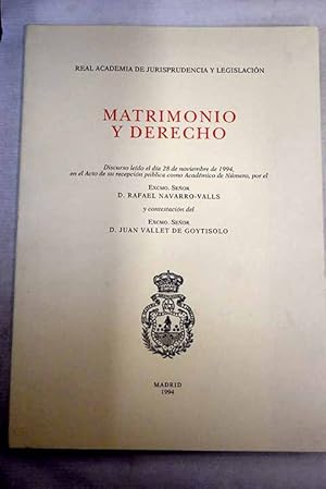 Imagen del vendedor de Matrimonio y derecho a la venta por Alcan Libros