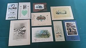 Collection of Rural Themed Vintage & Antique Greetings Cards x 9