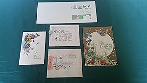 Pretty Vintage Greetings Card Collection x 5
