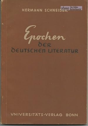 Bild des Verkufers fr Epochen der deutschen Literatur zum Verkauf von obaao - Online-Buchantiquariat Ohlemann