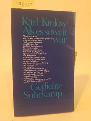 Bild des Verkufers fr Als es soweit war Gedichte Suhrkamp zum Verkauf von ANTIQUARIAT Franke BRUDDENBOOKS