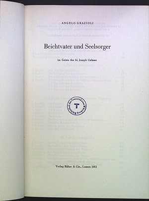 Bild des Verkufers fr Beichtvater und Seelsorger: im Geiste des hl. Joseph Cafasso; zum Verkauf von books4less (Versandantiquariat Petra Gros GmbH & Co. KG)