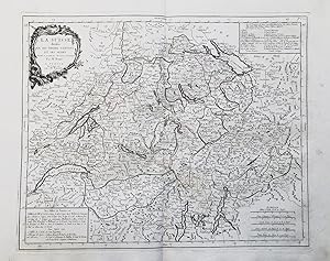 Bild des Verkufers fr La Suisse divise en ses Treize Cantons et ses Allis" - Schweiz Suisse Switzerland carte gravure zum Verkauf von Antiquariat Steffen Vlkel GmbH