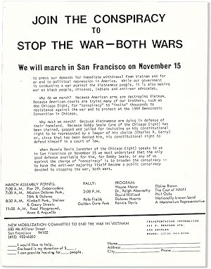 Join the Conspiracy to Stop the War - Both Wars. We will march in San Francisco on November 15.