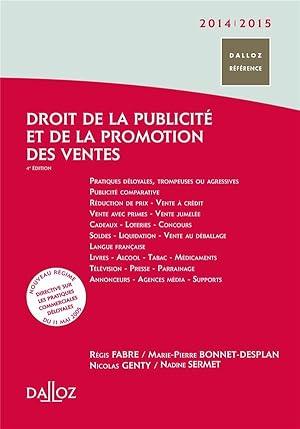 droit de la publicité et de la promotion des ventes (édition 2014/2015)