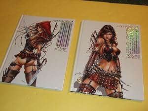 TWO VOLUMES: Artbook 001 & 002 -by Jamie Tyndall -Signed Hardcover Copies ( Book 1 & 2 / One and ...