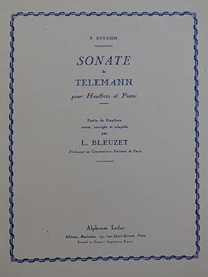 TELEMANN G. P. Sonate Piano Hautbois