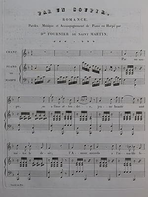 Seller image for FOURNIER DE SAINT MARTIN Dsir Par un Soupir Chant Piano ou Harpe ca1830 for sale by partitions-anciennes