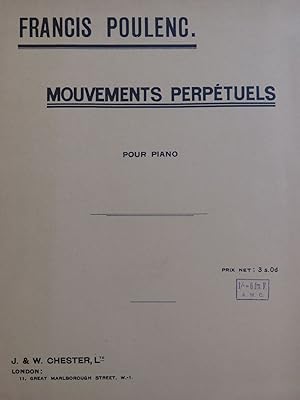 POULENC Francis Mouvements Perpétuels Piano