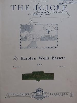 Seller image for WELLS BASSETT Karolyn The Icicle Piano Chant 1919 for sale by partitions-anciennes
