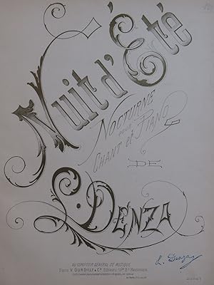 Bild des Verkufers fr DENZA Luigi Nuit d't Chant Piano ca1890 zum Verkauf von partitions-anciennes