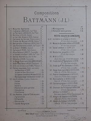 Seller image for BATTMANN J. L. Fantaisie Robin des Bois de Weber Piano ca1895 for sale by partitions-anciennes