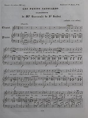 Immagine del venditore per BARRAULT de St ANDR Les Petits Savoyards Chant Piano ca1840 venduto da partitions-anciennes