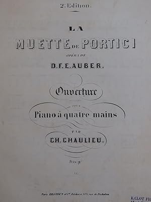 Immagine del venditore per AUBER D. F. E. La Muette de Portici Ouverture Piano 4 mains ca1860 venduto da partitions-anciennes