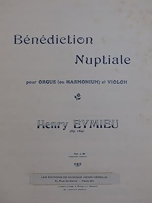 Seller image for EYMIEU Henry Bndiction Nuptiale Violon Orgue for sale by partitions-anciennes