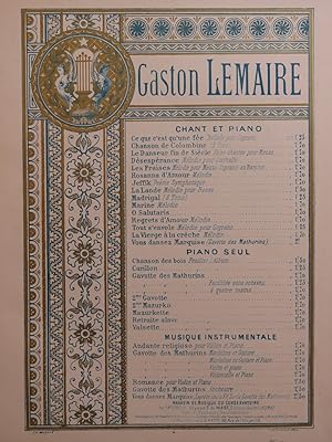 Imagen del vendedor de LEMAIRE Gaston Vous dansez, Marquise Chant Piano a la venta por partitions-anciennes