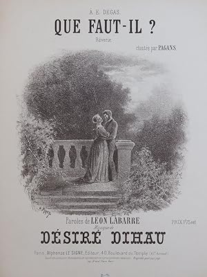 Seller image for DIHAU Dsir Que Faut-il ? Chant Piano for sale by partitions-anciennes