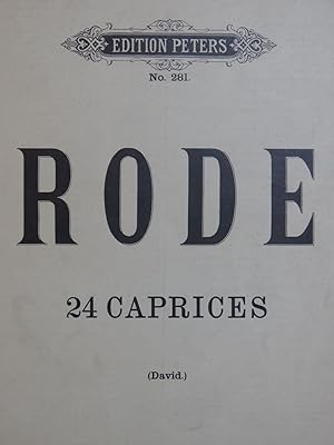 Imagen del vendedor de RODE Pierre 24 Caprices Violon a la venta por partitions-anciennes