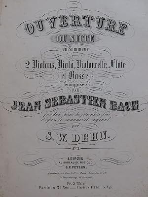 BACH J. S. Suite No 2 en Si mineur Orchestre 1853