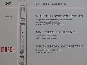 Turkish Folk Tunes Airs Folkloriques Turcs Recorders Flûtes à bec 1967