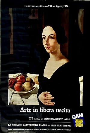 Poster Felice Casorati "Arte in libera uscita" GAM Torino anni '90