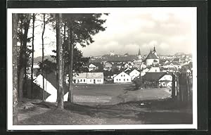 Ansichtskarte Mistek, Blick auf Dorf mit Bäumen