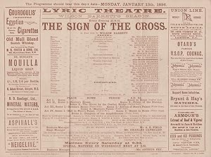 Theatre programme: The Sign of the Cross in Four Acts. Lyric Theatre, London.