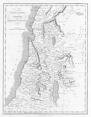 MAP OF JUDAH AND ISRAEL ILLUSTYRATING THE BOOK OF KINGS , 1830s Steel engraved Religious Map