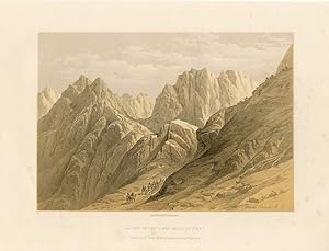 VIEW OF THE ASCENT OF THE LOWER RANGE OF THE SINAI,1857 ANTIQUE PRINT ANTIQUE ORIGINAL TINTED LAN...